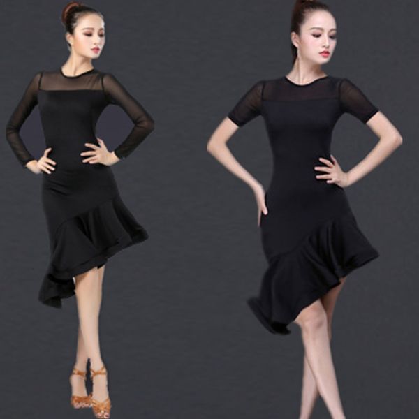 

dance costume female practice dress spring and summer dance dress, Black;gray