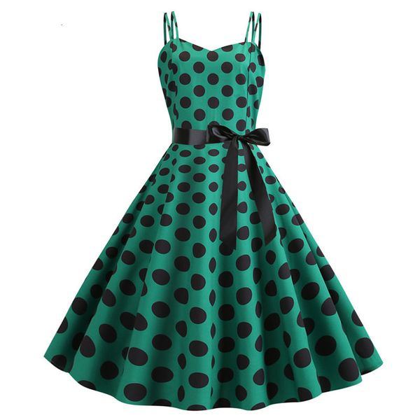 

casual dresses women summer polka dot print party dress robe femme black retro vintage swing prom rockabilly midi vestidos plus size rhrk, Black;gray
