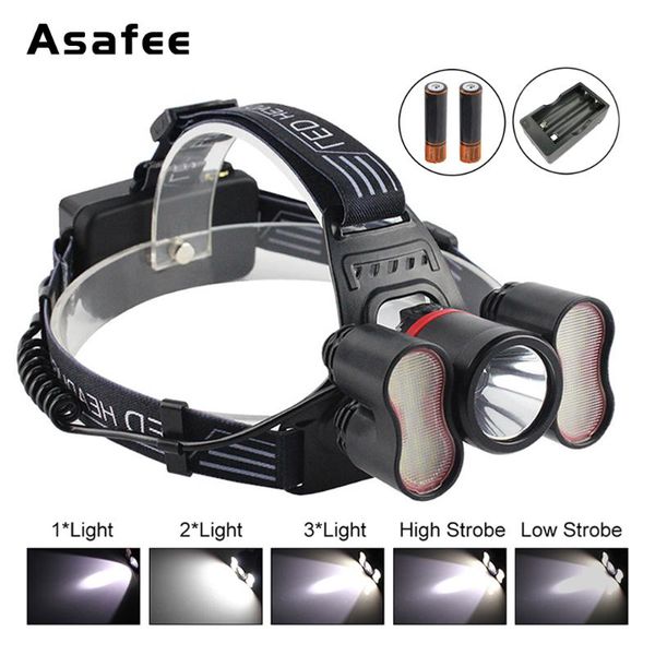 

cree xml t6 led headlamp 5 modes white light sensor 18650 rechargeable battery head torch for camping fishing hunting portable lanterns