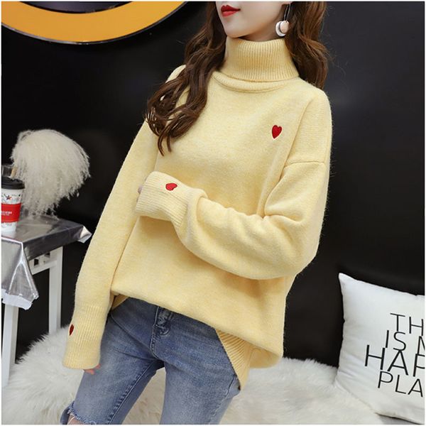 

women's sweaters loose knit pullovers plus size winter turtle neck pullover pullovers oversized oliq, White;black