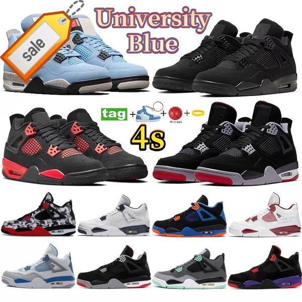 

university blue mens 4s 4 women basketball shoes black cat fire red thunder bred tour yellow pine green neon paris manila sneakers thunder n
