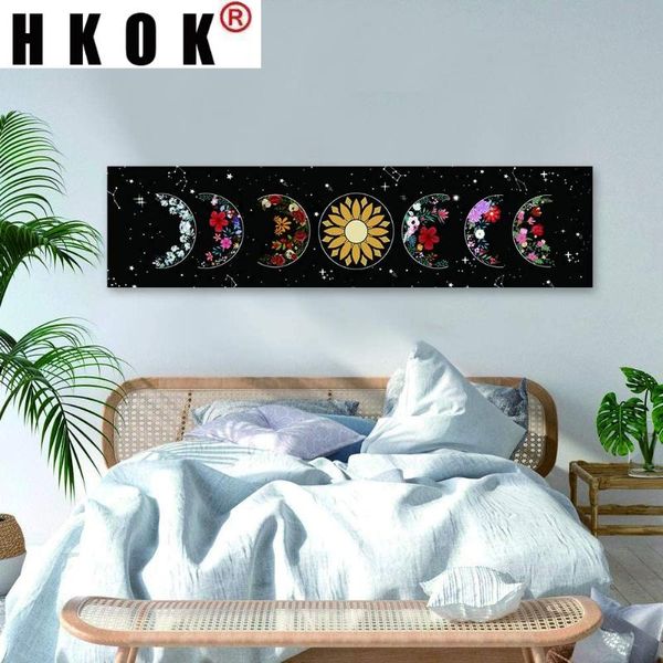 

tapestries hkok flower moon sun mandala tapestry wall hanging covering rugs background cloth beach mat blanket art bedroom living home deco