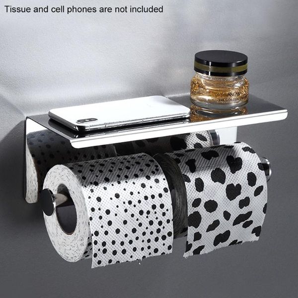 

toilet paper holders stainless steel heavy duty bathroom kitchen wall mountded anti scratch waterproof modern double roll holder