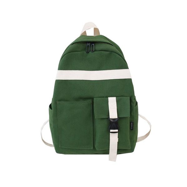 

backpack canvas men and women college high middle school bag for teenager unique pocket color belt daily outdoor shop back pack