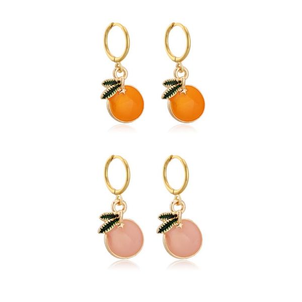 

hoop & huggie looxi cute dripping oil yellow pink oranger earrings for women charming summer pendientes jewerly gifts oorbellen, Golden;silver