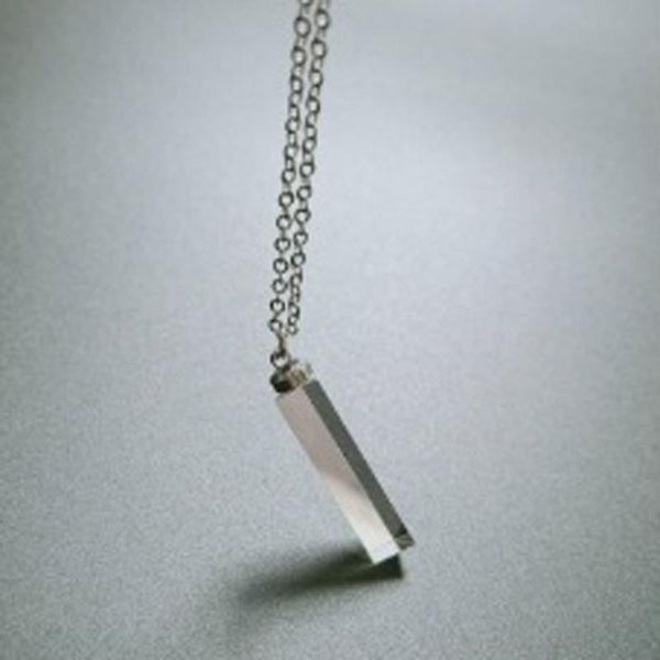 

pendant necklaces triangular prism crystal suncatcher optical glass rainbow maker, Silver