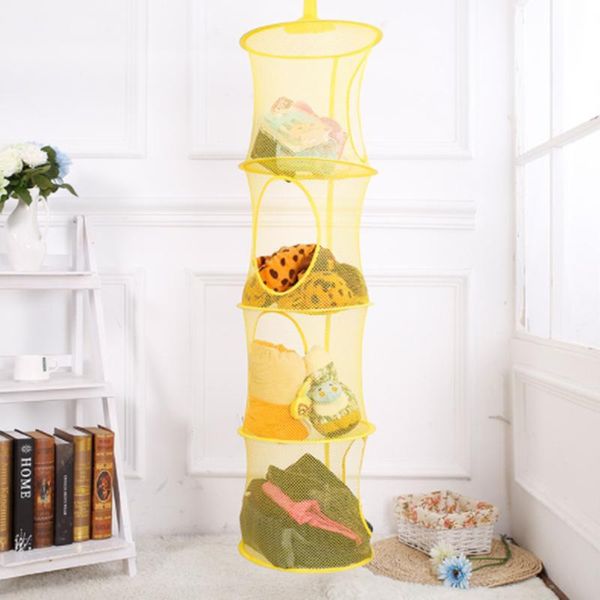 

storage baskets 1 pcs net hanging multi-layer cage cylindrical bag basket for home tool