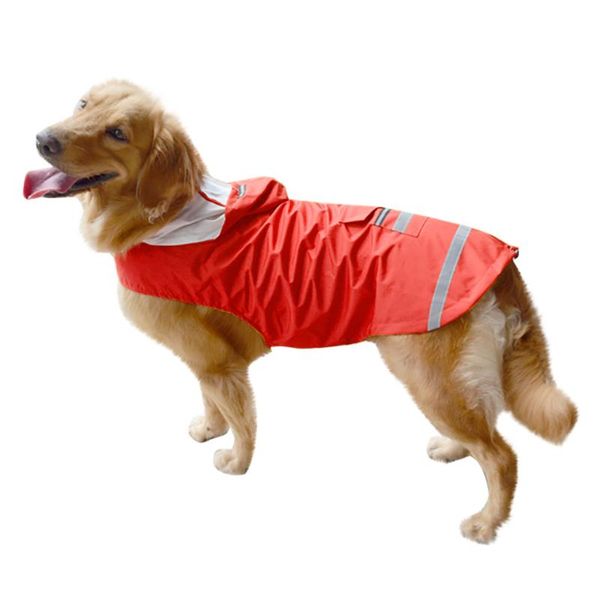 

dog apparel golden retriever raincoat large hooded legs waterproof and rainproof pet small rain lovely jackets coat