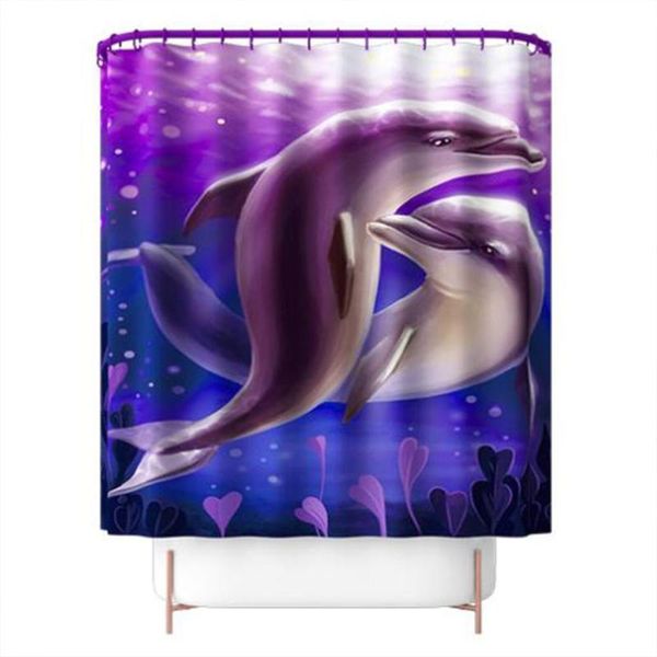 

shower curtains waterproof curtain 180*180cm dolphin print bathroom with hooks