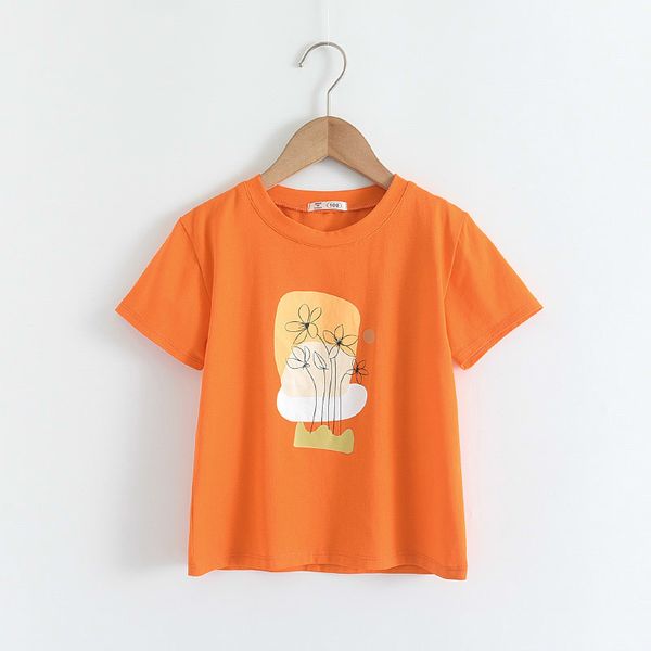

melario floral print girls t-shirt boys short sleeve tee kids cartoon printing clothes children birthday party clothing 210412, White;black