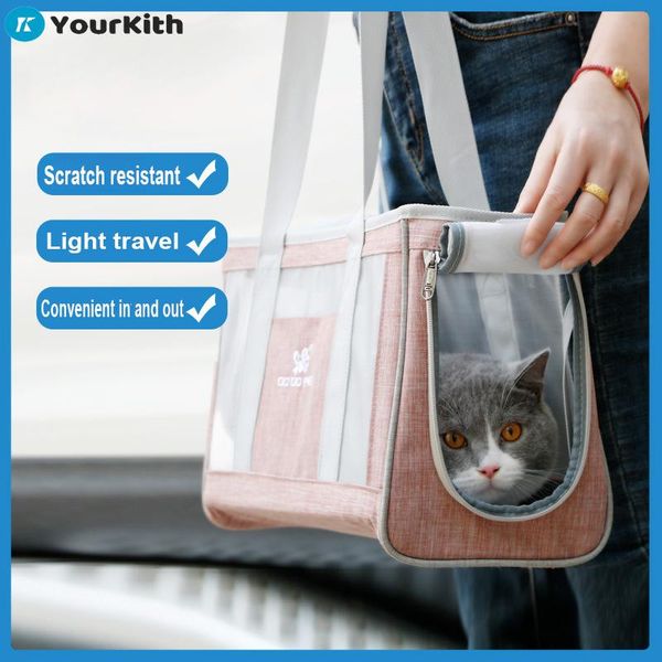 

cat carriers,crates & houses yourkith dog transport bag pet outing summer breathable mesh handbag teddy pomeranian carrying product