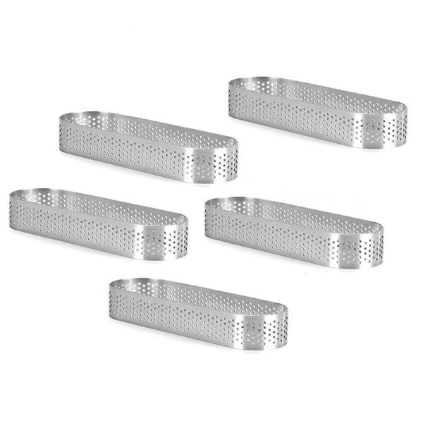 

baking & pastry tools 5pcs mini mousse cake ring stainless steel perforated mold diy dessert cookies mould