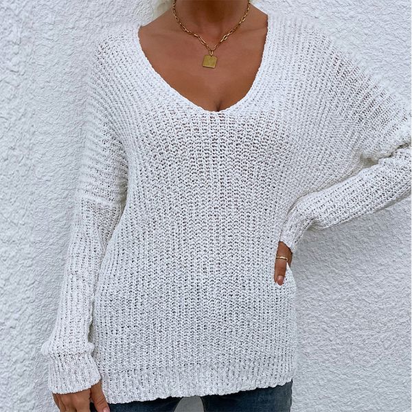 

2021 autumn and winter new white sweater sweater casual all-match women's clothing, White;black