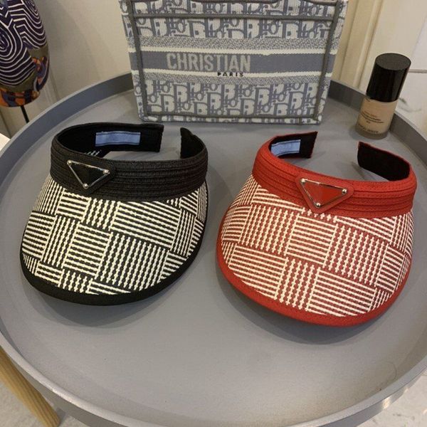 

fashion vitality sun hat geometric pattern woven adjustable hollow sunhat 2 colors, Blue;gray