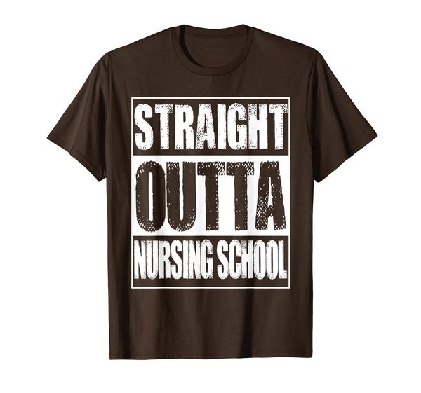 

vintage straight outta nursing school gift t-shirt, White;black