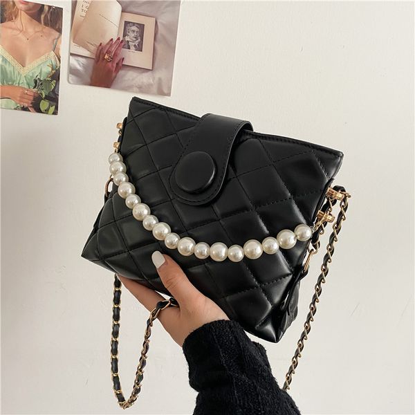 

lingge messenger small new female bucket summer chain 2021 fashion bag trendy pearl one-shoulder portable rkrks