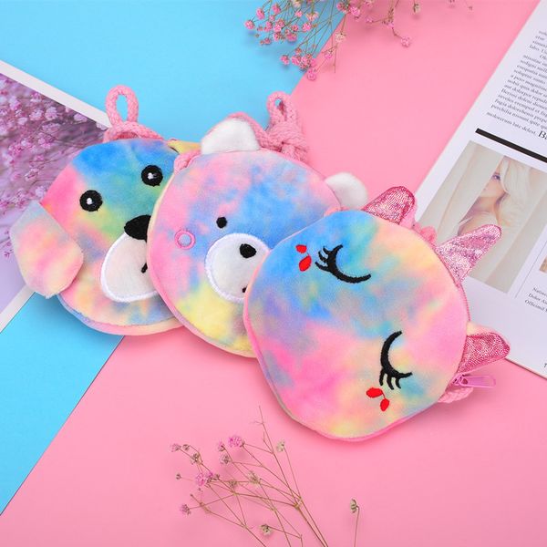 

cross-border laser diagonal purse coin portable unicorn bag long plush colorful children's rope mmfxn