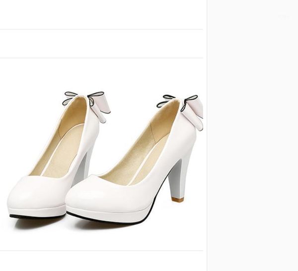 

dress shoes 2021 spring and autumn with style fashion high heel coarse round head bowknot waterproof table women's, Black