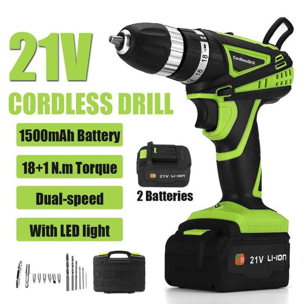 

professiona electric drills 21v cordless drill screwdriver mini wireless power driver lithium-ion battery rechargeable with accessories set