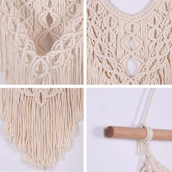 

boho chic wall hanging tapestry sequin feather decoration hand-woven dream net catcher hangings decorative objects & figurines