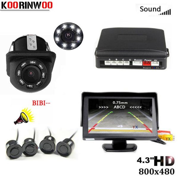 

car rear view cameras& parking sensors koorinwoo auto parktronic sensor 4 bbibi sound reverse backup radar monitor detector system black sil