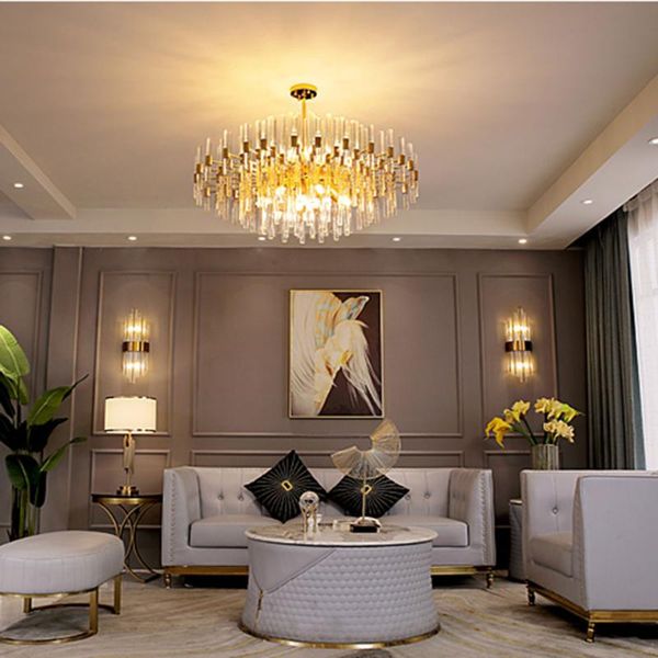 

pendant lamps creative glass rod crystal lights living room lamp luxury villa el restaurant led indoor lighting fixture