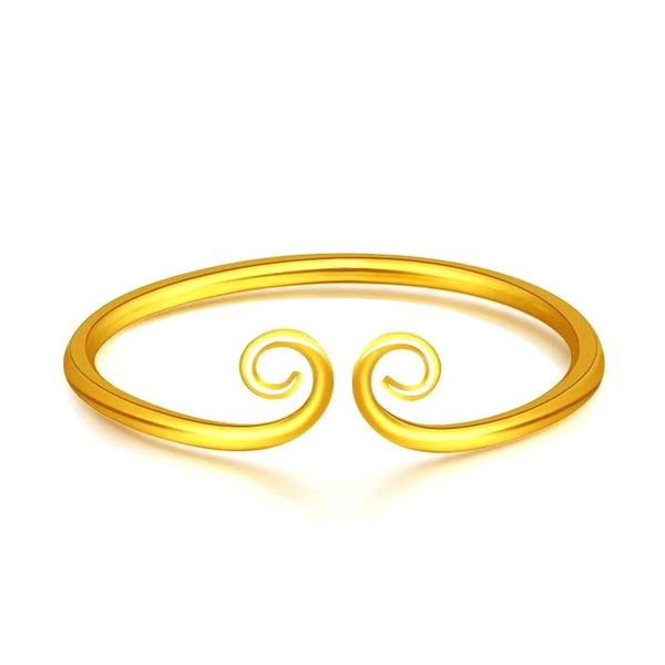 

bangle women's curse bracelet 24k plating pure gold color opening adjustable sand imitation designer charm, Black