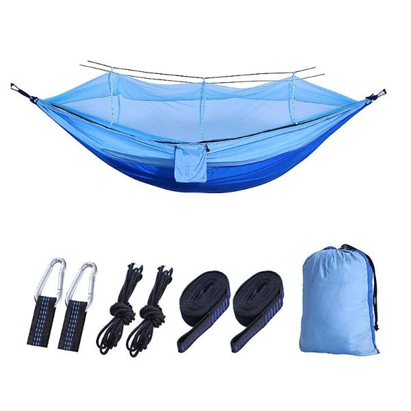 

portable outdoor camping hammock for travel garden nylon material anti-mosquito nets hunting strength parachute sleeping swing mosquito net