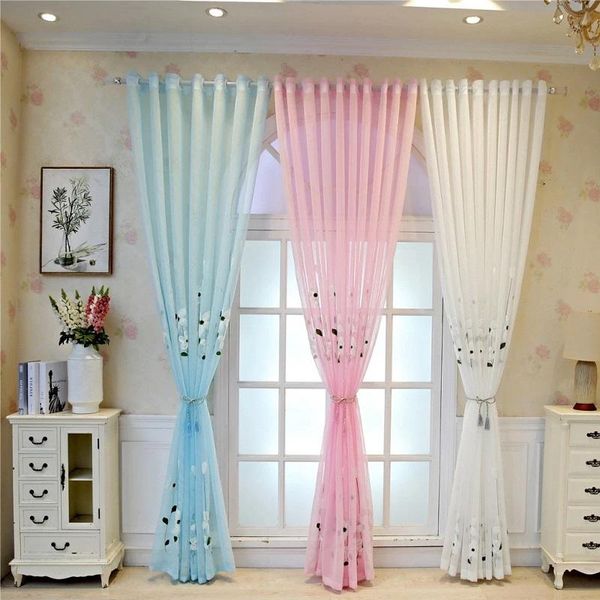 

curtain & drapes embroidered magnolia flower window screens living room bedroom bay balcony screen curtains
