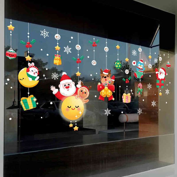 

christmas new stickers gifts electrostatic snowman elk