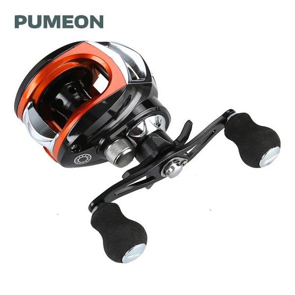 

fishing reel gear ratio 7.2:1 12+1 bearings max drag 8kg metal spool magnetic brake system left/right hand wheels baitcasting reels