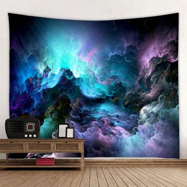 

tapestries colorful smoke modern style printed polyester tapestry for decorating home living room bedroom office.