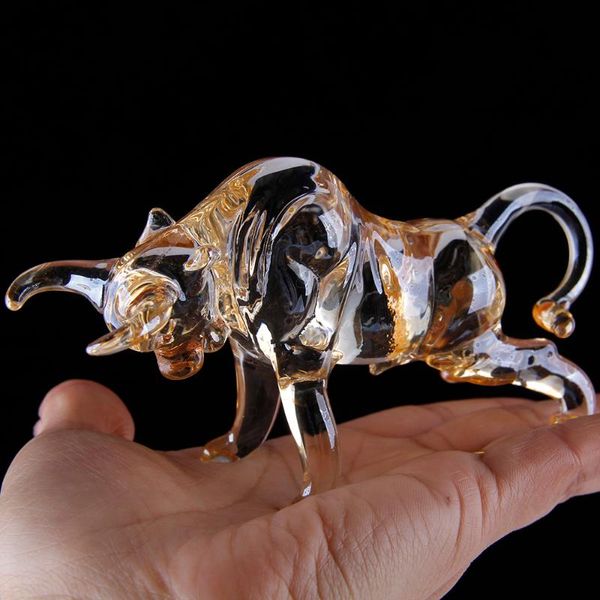 

decorative objects & figurines champagne crystal bull figurine art glass animal figure statues souvenir sculpture home office decor gift for