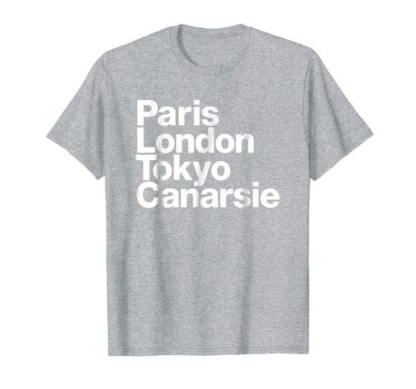 

paris london tokyo canarsie t-shirt, White;black