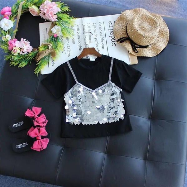 

summer item girl cute print short sleeve t shirt two colors, Blue
