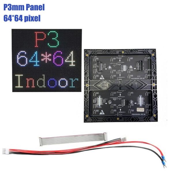 

display indoor led p3 64*64 pixles 192*192mm 1/32 scan rgb full color panel hub75 smd module video wall
