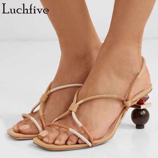 

dress shoes novel design heels sandals women open toe party slim belt woman retro apricot zapatos mujer, Black