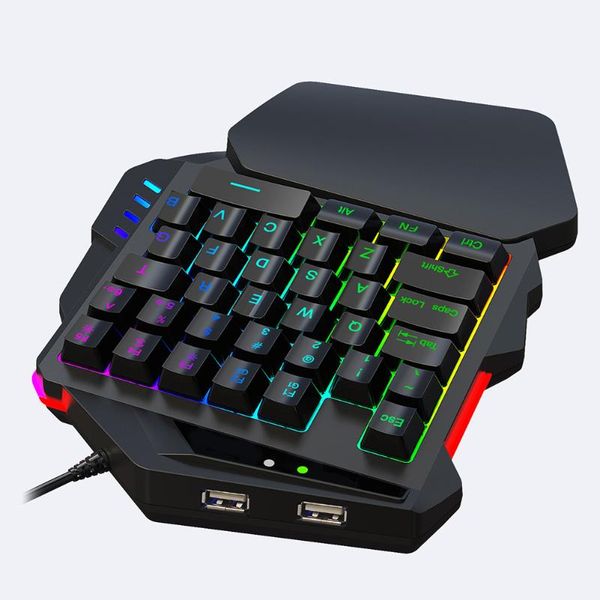 

one-handed gaming keyboard rgb illuminated with converter accessory em88 keyboards