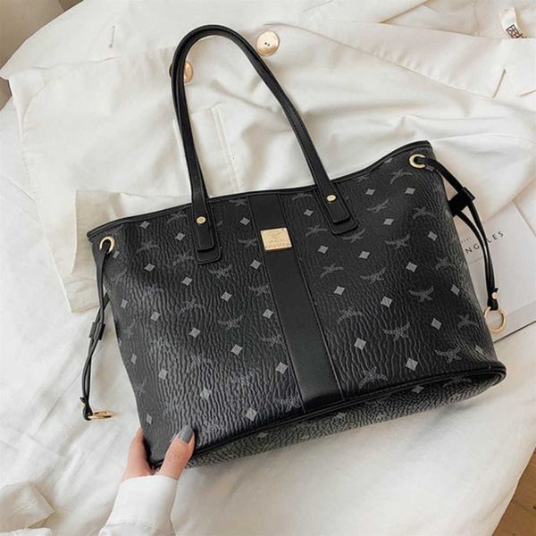 

designer luxury bag design hand korean big new m fashion trend printed leisure shoulder zlh2os6 women's leather handbag, Red;black