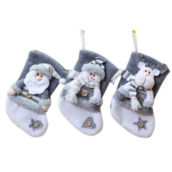 

christmas decorations 3-piece set of thick flannel socks gift bag