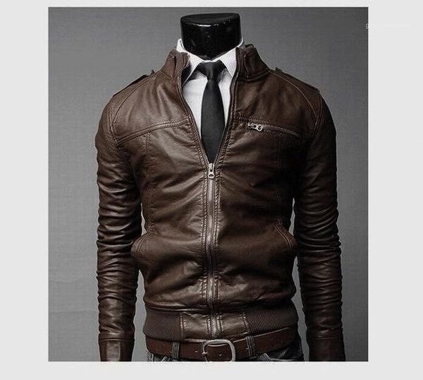 

men's fur & faux 2021 winter clothing fashion motorcycle leather slim coat jacket plus size singer costumes, Black