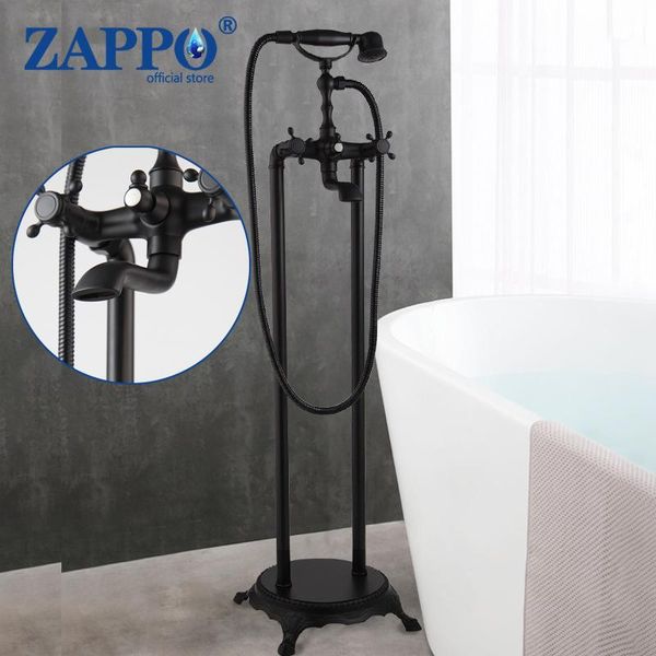 

classic style matte black clawfoot bath shower faucet set tanding diverter bathtub filler mixer taps bathroom sets