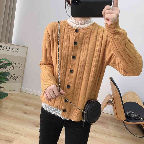 

women's knits & tees lamtrip feminine lady boutique brief single breasted cardigan knitted sweater winter korean japan style s8ar, White