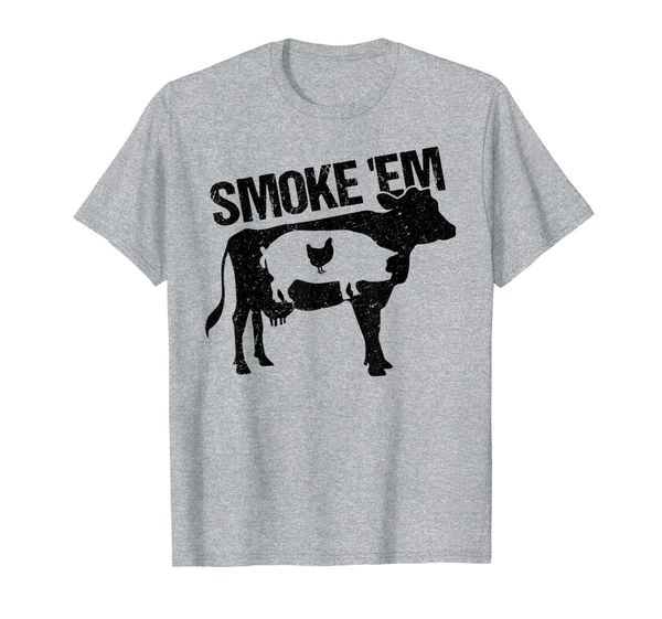 

funny smoke 'em bbq barbecue grill master gift t-shirt, White;black