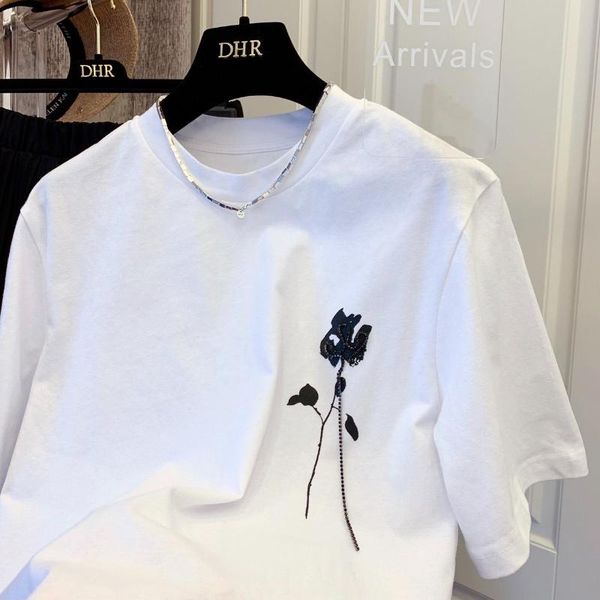 

korean women's loose cotton short sleeve t-shirt spring / summer 2021, White