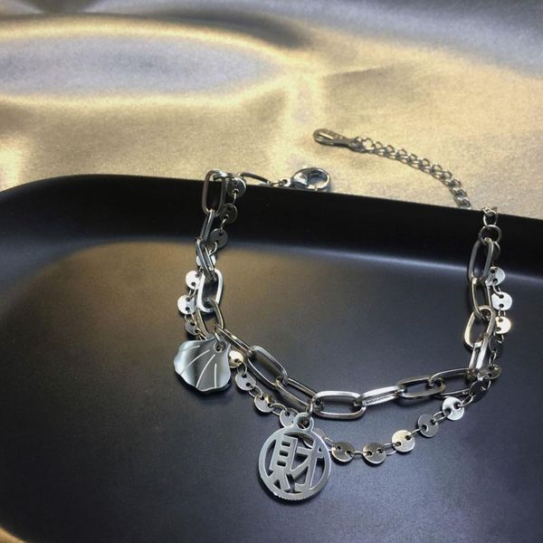 

link, chain bracelets sl0061 double layer bracelet [vickeye], Black