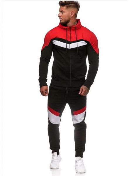 

men sportswear hoodie and sweatshirts black white autumn winter jogger sporting suit mens sweat suits tracksuits set plus size, Black;brown