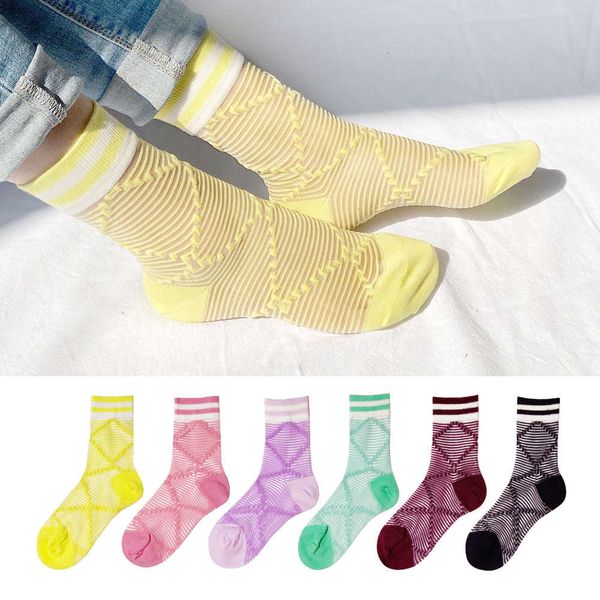 

glass stockings bohemian style card ins net red lightweight breathable, Black;white