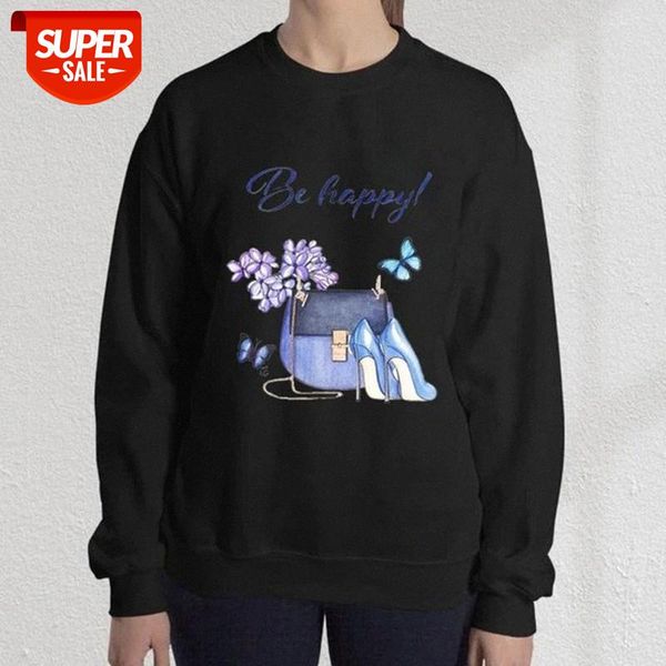

thin women's pullover flower dancing girl print crew neck sweater bky079 #ft1h, Black