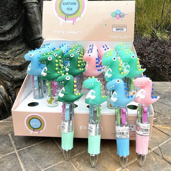 

ballpoint pens 4color pen dinosaur modeling cute cartoon student teacher office supplies 0.5 mini animal, Blue;orange